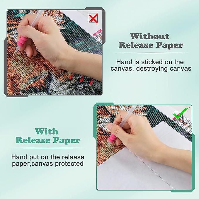 ALKRITA 200PCS Diamond Painting Release Paper Non-Stick Cover Replacement for Diamond Embroidery Supplies - Double Sided