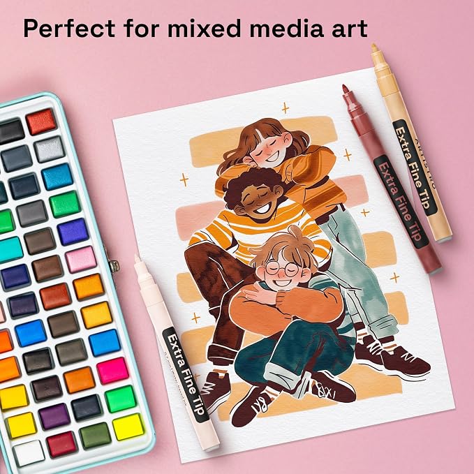 ARTISTRO 12 Skin Tones Paint Pens for Glass Marking - Extra-Fine Tip