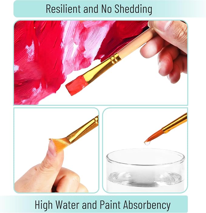 Mr. Pen- Acrylic Paint Brushes Set, 10 Pack, Round & Pointed Tip