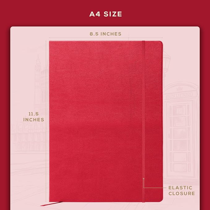 Beechmore Books A4 8.5x11 Mixed Media Sketchbook 160 GSM/98LB with Gift Box | Hardcover Art Journal with Lay-Flat Binding, 156 Perforated Ivory Pages for Drawing, Ink & Light Watercolor