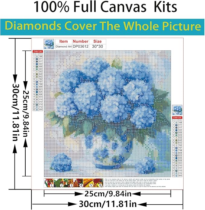 Diamond Art Kits for Adults,Hydrangea Flowers Diamond Painting Kits 12x12in