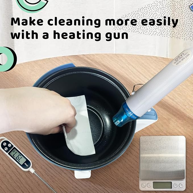 Wax Melting Pot Kit with Digital Scale(No Battery), Heat Gun, Thermometer | Pro DIY Candle Making Pot Set Wax Melt Makers for Adults to Make Your Own Candles