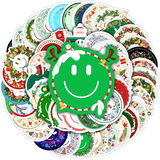 50PCS Smile Christmas Stickers
