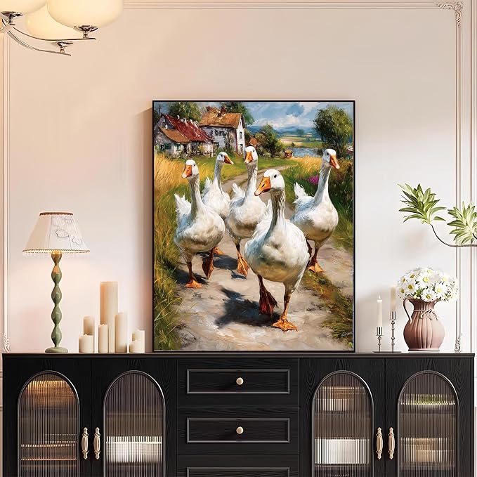 XTCIXAL Paint by Numbers Kit for Adults, Duck, 16X20 Inch | DIY Paint by Number for Adults Beginner, High-Definition Color Canvas, Stress Relief, Home Wall Decor, Gifts, Unframed