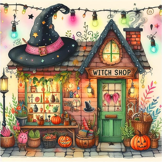 Lophomie Halloween Diamond Art Kits for Adults, 5D Diamond Painting Kits