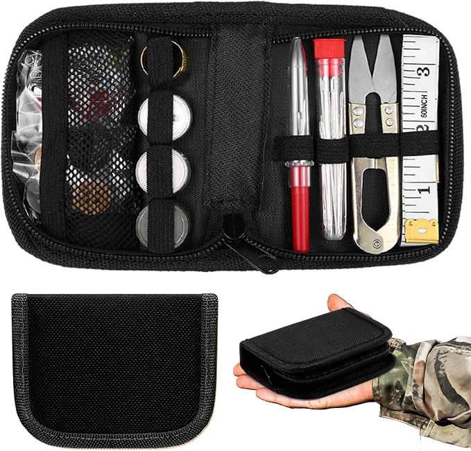 Suncalla 1 Pack Military Survival Sewing Kit Travel Emergency,Black