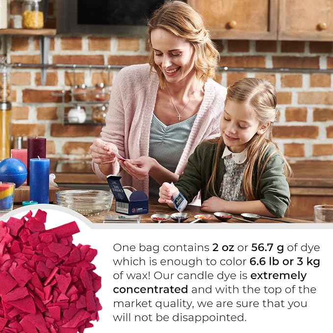 Pink Candle Dye 2oz for Soy Candle Making – Concentrated Wax Color Chips | Highly Concentrated Candle Wax Dyes – Candle Shop Premium Color Dye Chips for Soy Wax, Beeswax, Paraffin
