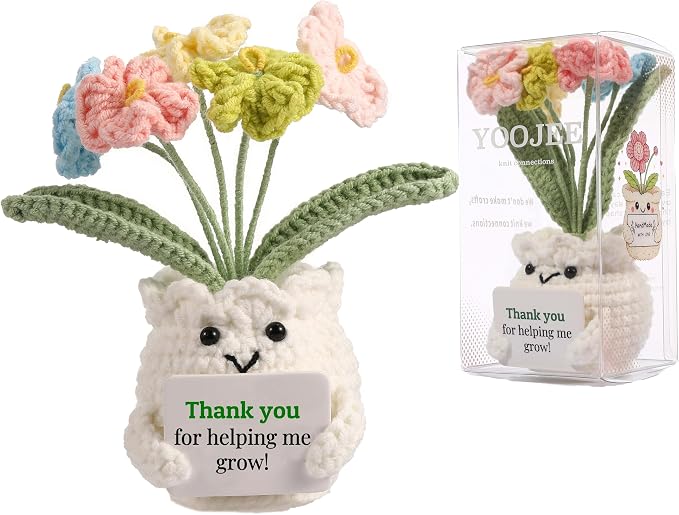 Back to School Teacher Gifts, Helping Me Grow Crochet Flower Pot