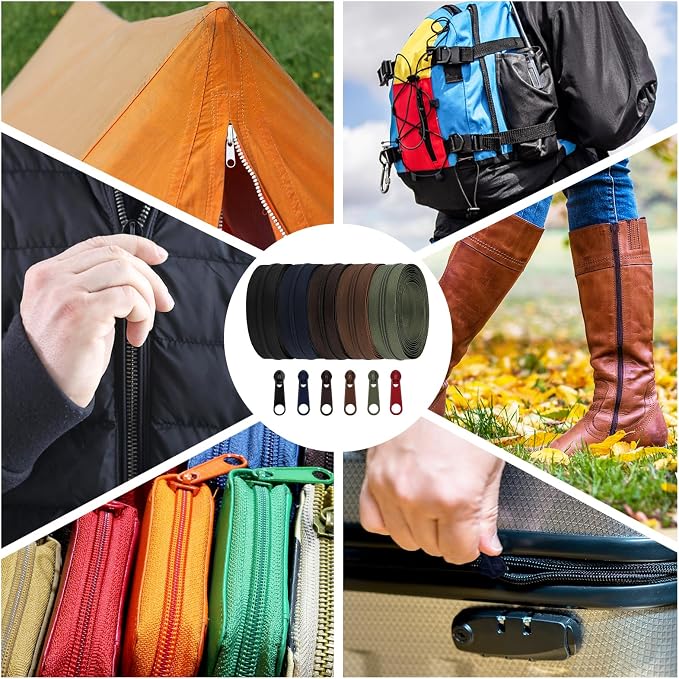 DOITEM 31 Yards 10 PCS Sewing Zippers #3 Nylon Coil Zippers Assorted Zipper for Sewing with 40 Zipper Sliders for DIY Tailor Sewing Crafts Supplies, 10 Colors