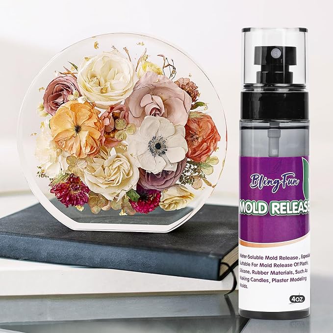BlingFun Mold Release Spray for Candle Making & Epoxy - Uniform Coverage Fast Drying Non-Stick, Professional Grade Silicone Based Release Agent, Easy to Clean Extends Mold Life