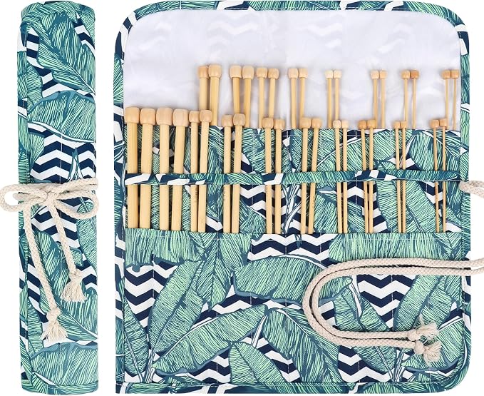 Aeelike 18 Pairs Bamboo Knitting Needles Set, 2mm-8mm Wood Needle, Type C