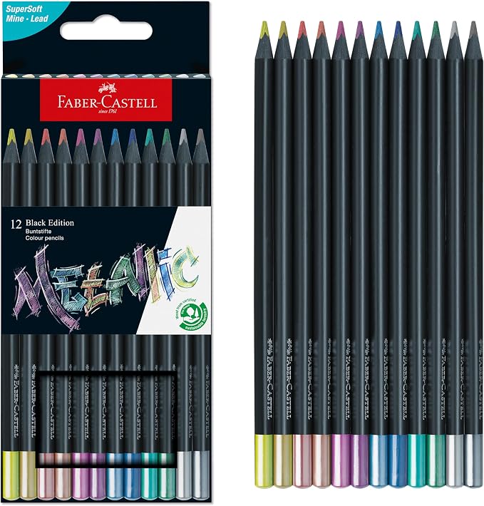 Faber-Castell Black Edition Colored Pencils - Metallic | School Supplies