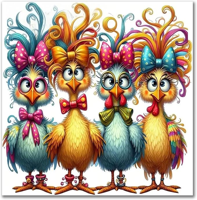 Benjenes Chicken Diamond Art Kits for Adults, Hen Diamond Painting Kits