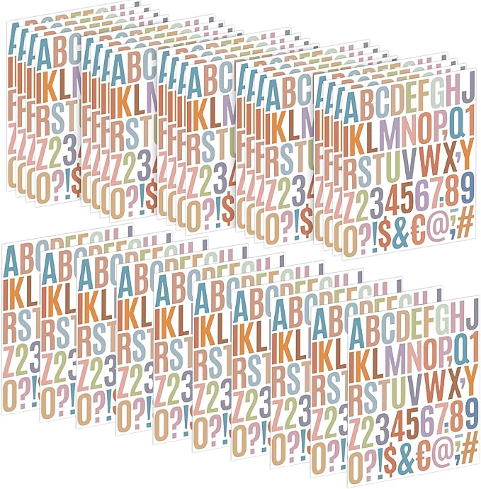 Letter Stickers 30 Sheets 1500 PCS Large 2 Inch Alphabet Stickers, Morandi