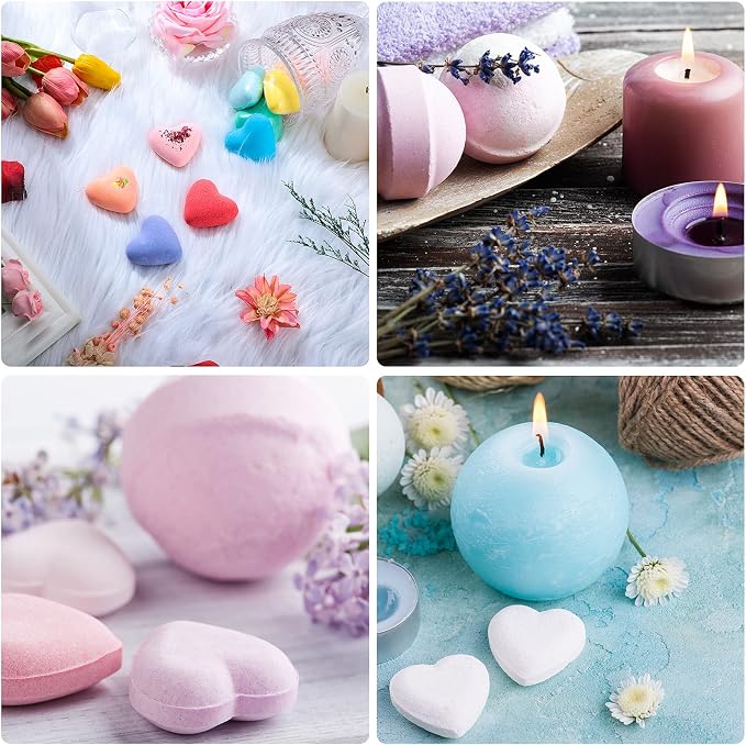 Patelai 12 Pcs Bath Bomb Molds 6 Shapes Metal DIY Bath Bomb Making Crafts