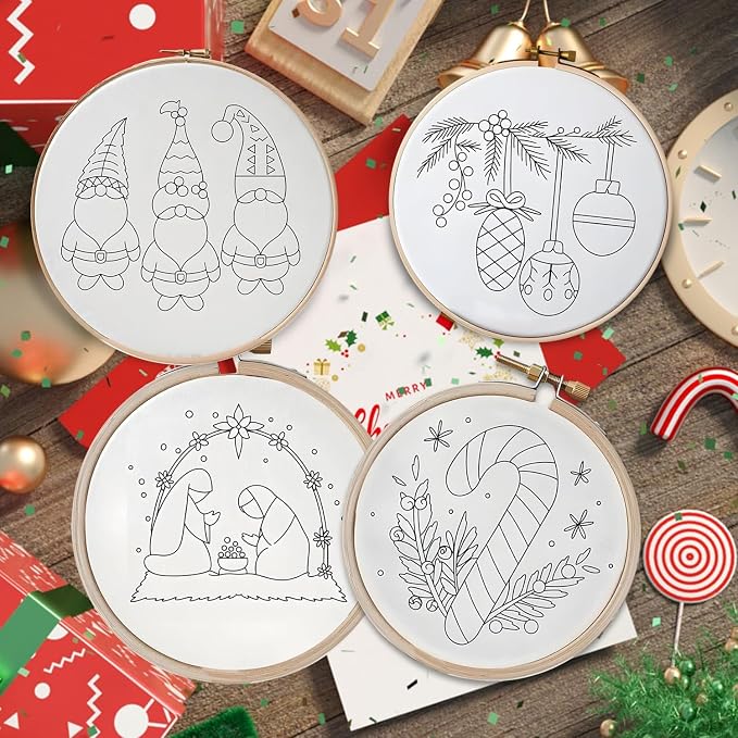 Christmas Embroidery Kits Beginners, Truck Embroidery Kits for Adults