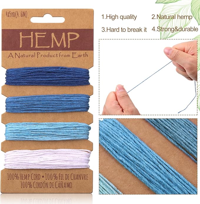 16 Colors Thread Cord for Jewelry Making Hemp Cotton String, Simple Colors
