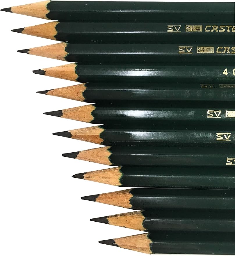Faber-Castell 9000 Graphite Sketch Pencil Art Set (8B - 2H) with Kneaded Art Eraser, Large Dust Free Eraser and Sharpener
