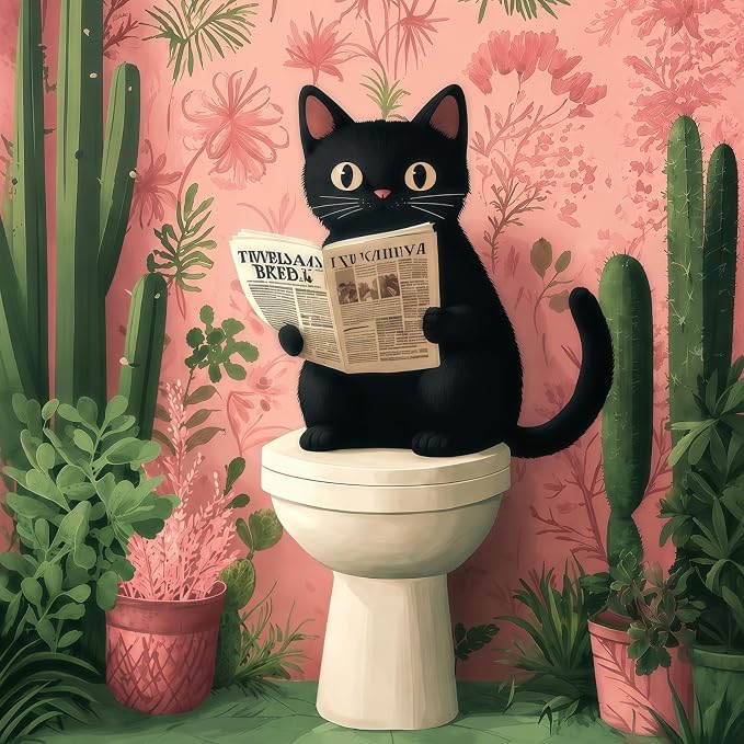 XSJDBYYQ Reading Black Cat Diamond Art Kits for Adults, 5D Diamond Painting