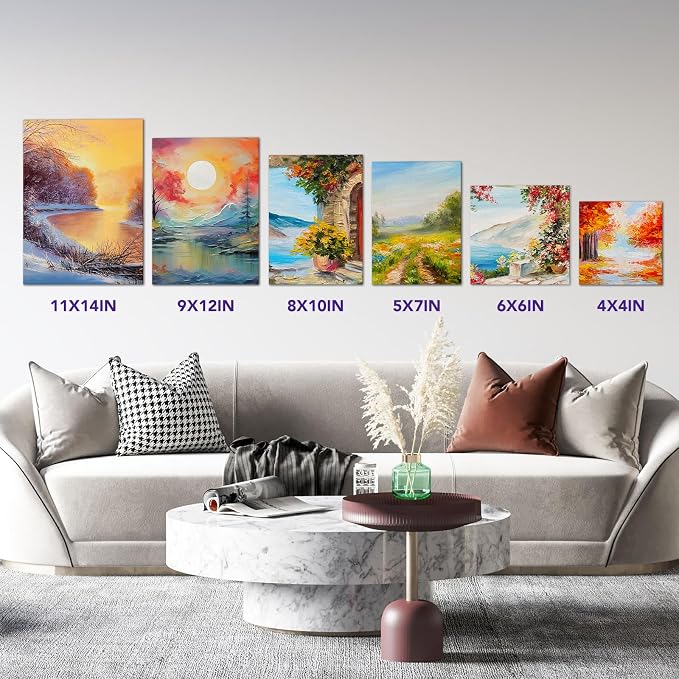 ESRICH Canvas Boards for Painting 20 Multi Pack Paint Canvas Panels 11x14, 9x12, 8x10, 6x6, 5x7, 4x4 Blank Canvases for Painting-Cotton Primed Painting Canvas for Acrylic, Oil, Gouache & Tempera