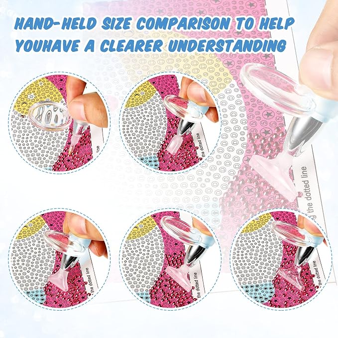 Chuangdi 2 Pcs Diamond Painting Art Drill Pen with Light,Blue, Pink