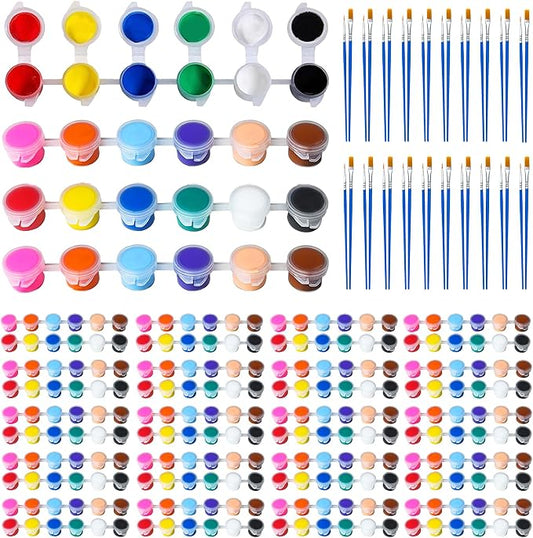 30 Pack Mini Acrylic Paint Set, 420 PCS Kids Paint Kit Container Strips Storage, 12 Colors Acrylic Paints Strips for Kids&Adults Craft Paint for Home Classroom Party Favors Paiting Gifts (420)