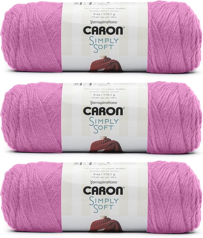 Caron Simply Soft Yarn for Crocheting & Knitting, BlackBerry, 3-Pack | #4 Worsted Medium, Soft 100% Acrylic Yarn for Crochet, Knitting, Blankets and Crafts, 315 Yards, 170.1g/6oz per skein