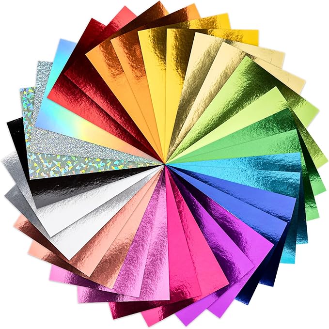 30 Pack Metallic Cardstock Paper Sheets 250gsm/92lb 6×8inch