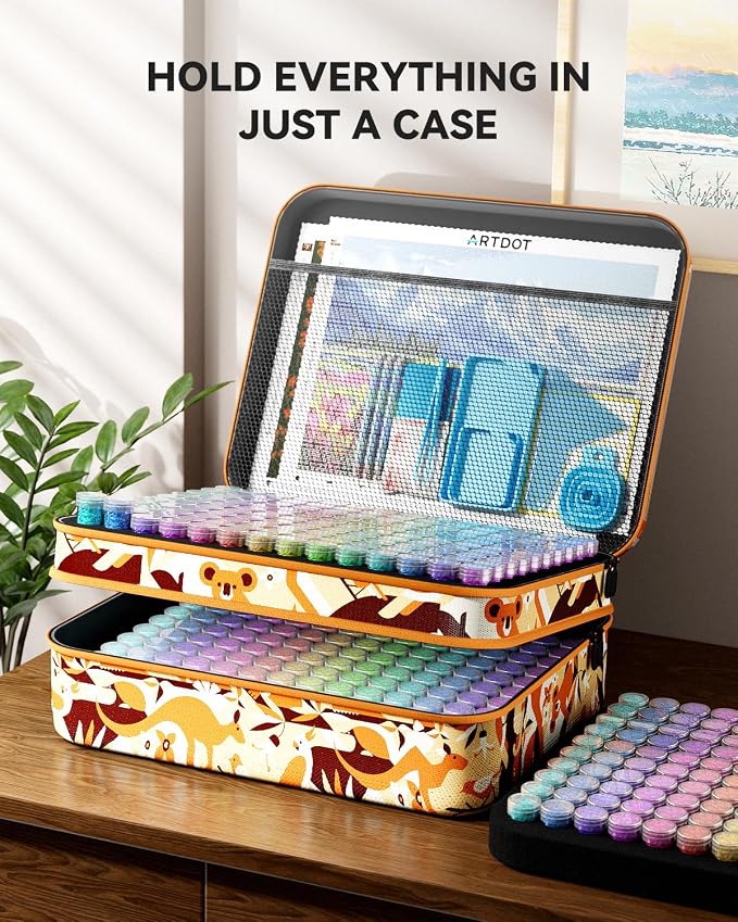 ARTDOT 420 Slots Storage Container for Diamond Art Kits for Adults,Portable Bead Storage Boxes for Diamond Painting Accessories and Tools