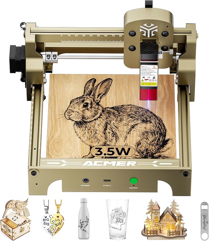 ACMER S1 Laser Engraver Machine, 3500mW Lazer Cutter for Wood and Acrylic