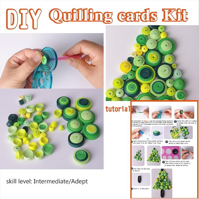 ACADOIT DIY Christmas Card Making Kit with Quilling Tools for Adult and Unsuitable for Children