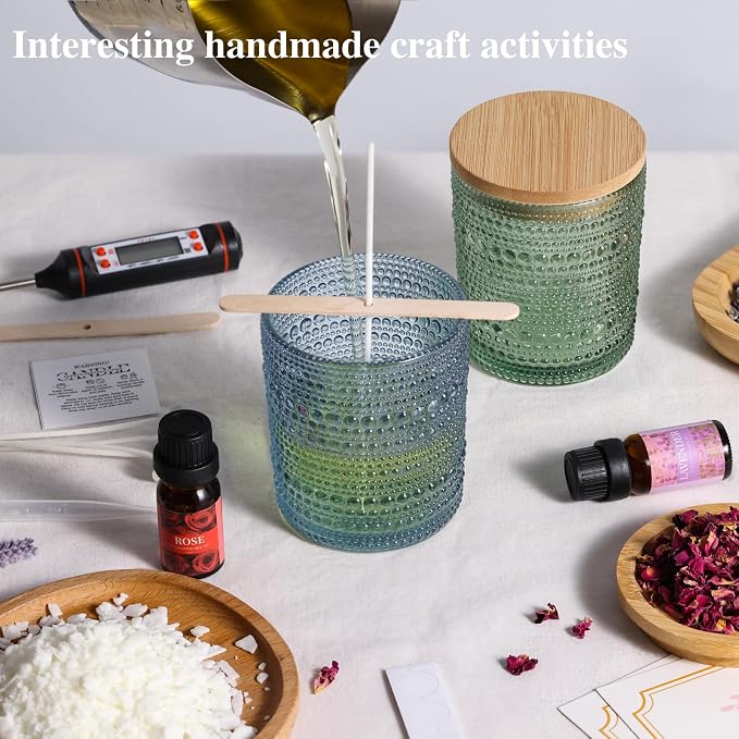 DARJEN Candle Making Kit for Beginners, 2 Jars Soy Wax Scented DIY Set | 100% Soy Wax, 10oz Glass Jars, Natural Cotton Wicks, Pleasant Scents, Instruction& More- Perfect as Home Decorations
