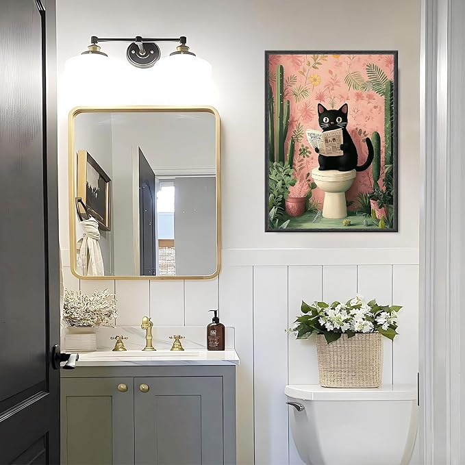 Amaieuin 6 Pack Diamond Painting for Adults,Black Cat Diamond Art Painting for Adults,Cat 5D Diamond Painting for Home Decor and Gifts 10x20in