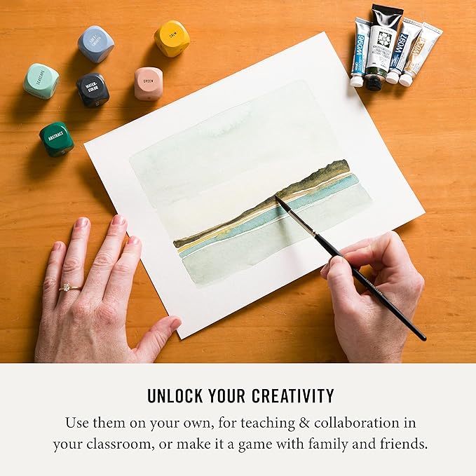 Two Tumbleweeds Art Dice - Drawing & Painting Prompts, Set of 9 dice | The solution to artist's block – Roll to decide what to draw or paint – Fun, Unique Gift for Artists of All Levels