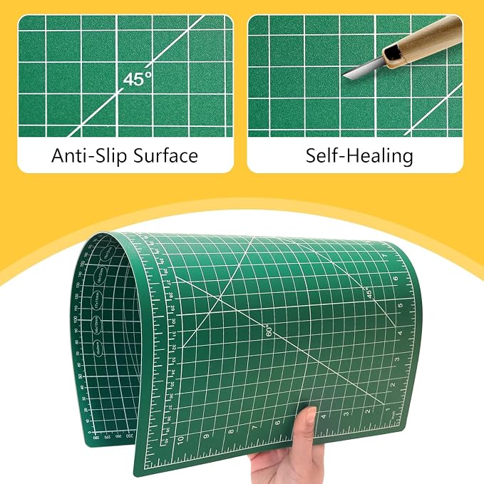 10 Pack Self Healing Cutting Mat Bulk 12"x18" Rotary Cutting Sewing Mats A3 | Cutting Board for Fabric Crafting Sewing Scrapbooking Quilting, Precision Cutting, Double Sided 5-Ply