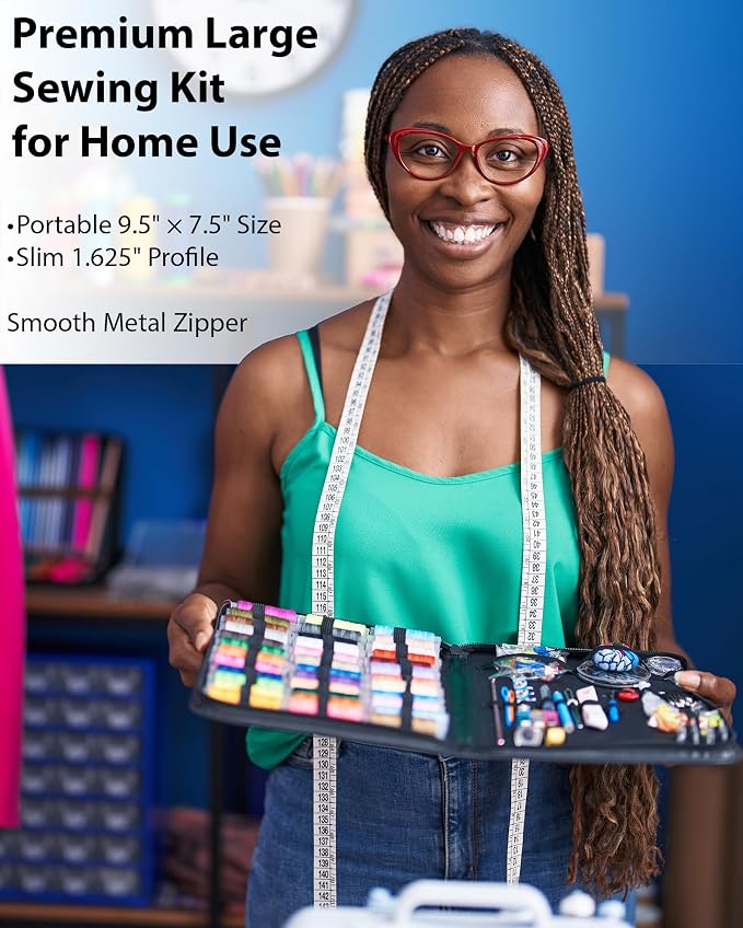 Vellostar Large Sewing Kit for Adults, 150-Piece Set, 36 Colors, 30 Needles | Easy enough to be a first home hand sewing kit, ready to mend a hem, fix a stuffed toy, or replace a button in minutes
