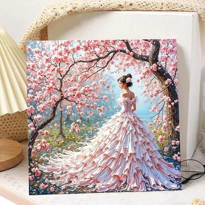Woman Paint by Numbers Kit for Adults Beginner, Paint by Numbers 10x10 Inch | Framed Paint by Numbers with Easel, Acrylic Painting by Numbers, DIY Arts and Crafts for Gifts or Home Decor