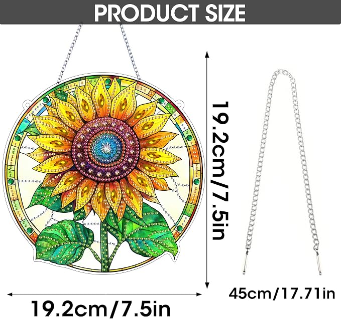 SKRYUIE Sunflower Hanging Pearl Diamond Art Kits for Adults Suncatcher A58