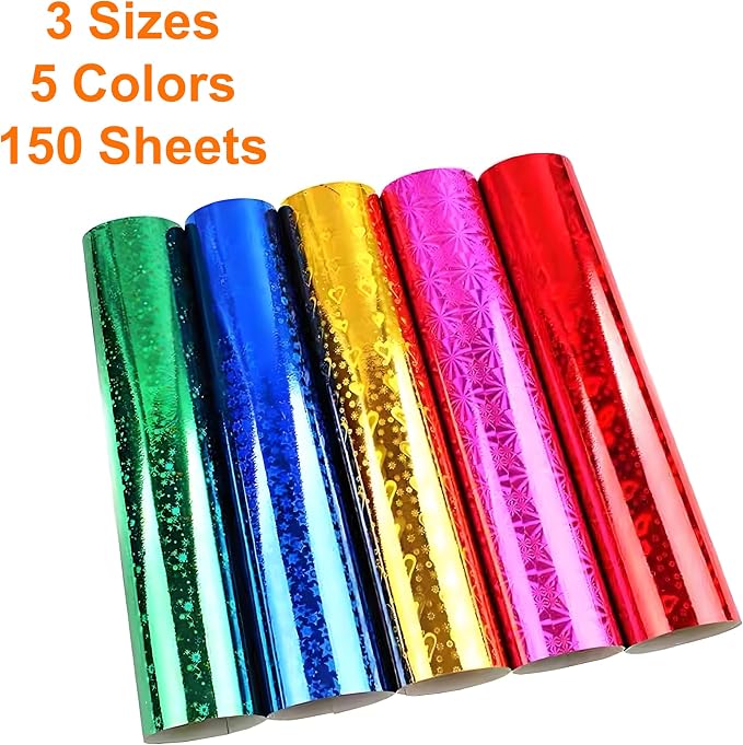 150 Sheets Shiny Origami Paper Square Shiny Laser Origami Mixing Colors Folding Paper for DIY Paper Cuts Craft Party Decor, 3 Sizes (2.76", 3.94", 5.91")