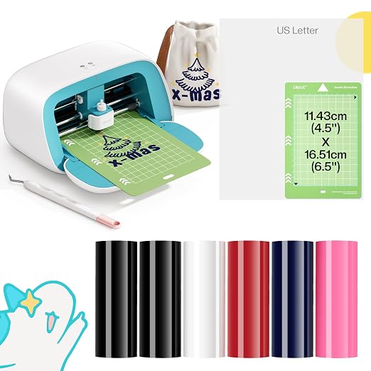 Likcut HTV Vinyl Cutter Machine, Creator Bundle with Carrying Case, S501 | Complete HTV Bundle Included, Cuts 50+ Materials, Dual Connectivity, Easy Setup for DIY Joy, For T-Shirts, Bags & Hats
