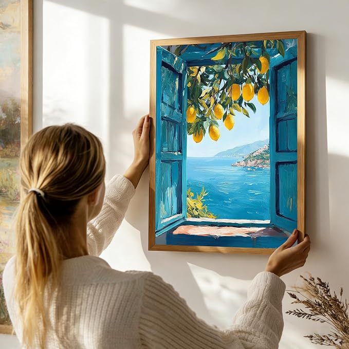 Ausanrl Lemon Framed Paint by Numbers Kit for Adults Wooden Easel 12x16inch | Paint by Numbers Kit for Adults Lemon Theme,Adult Paint by Number Kits on Canvas Framed,Gifts and Home Wall Decor
