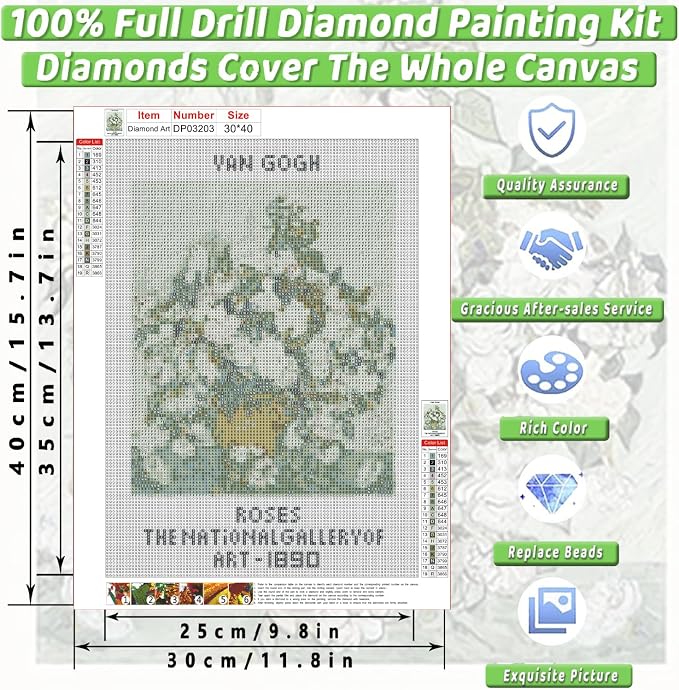 Van Gogh Square Diamond Art Kits for Adults Diamond Painting Kit Beginner