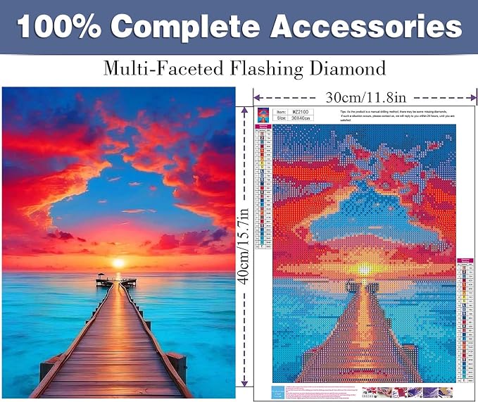 ijbnhd Sunset Diamond Art Kits for Adults 12x16in