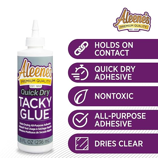 Aleene's AR7-10 17843 Quick Dry Tacky Glue, 8 oz., Multicolor