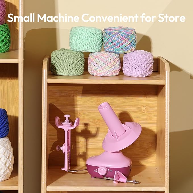 Yarn Winder Electric, Auto Compact Cake Winding for Knitting Lovers | Perfect Yarn Organizer with Strong Tension & Adjustable Speed, Efficient Large Capacity Yarn Ball Spinner for Crafters Purple