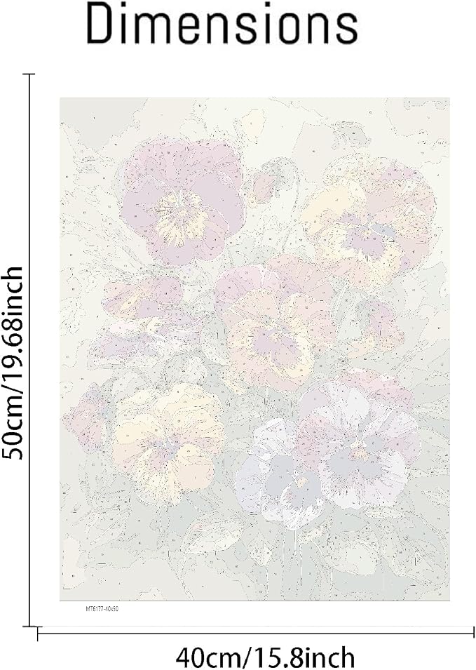 VIGEGU Flowers Paint by Numbers Kit for Adults Beginner 16x20 Inch | Easy Adult Paint by Number Kits on Canvas DIY Painting for Beginners Art by Numbers for Home Wall Decor