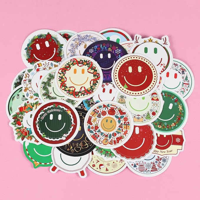 50PCS Smile Christmas Stickers