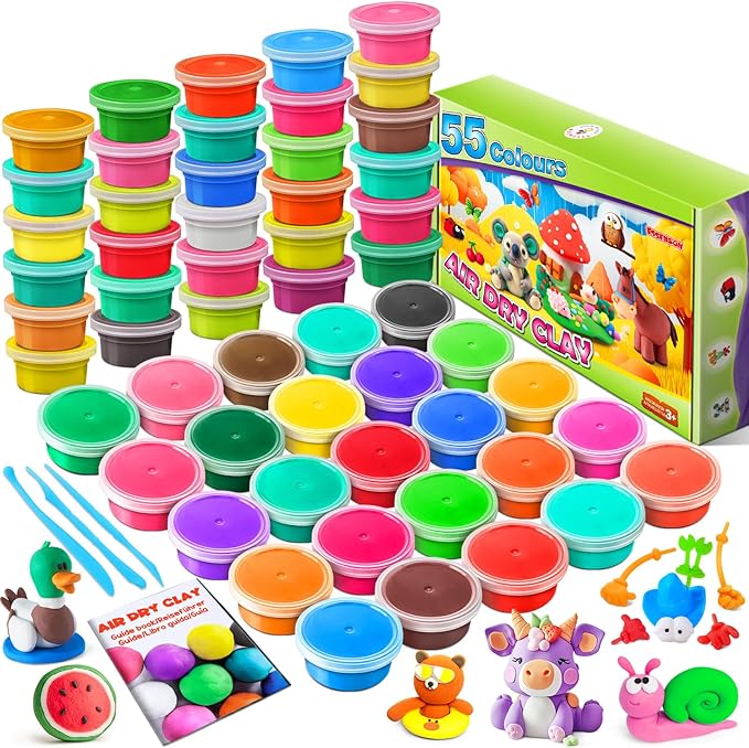 Modeling Clay Kit, 55 Colors Air Dry Clay