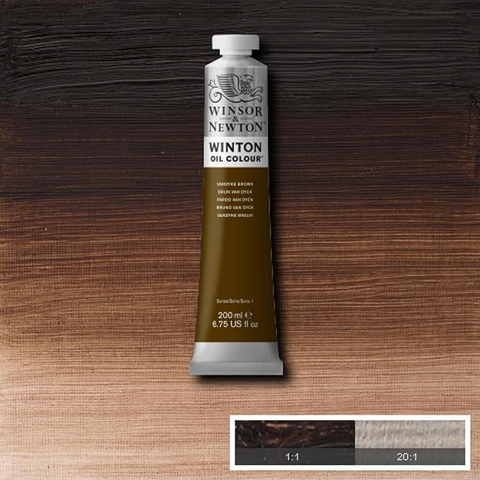 Winsor & Newton Winton Oil Color, 200ml Tube, Vandyke Brown | High-quality pigments, Durable, Lightfast, Permanent, Uniform Consistency, Great Pigment Load