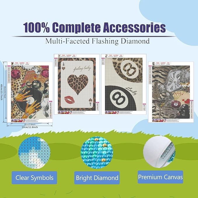 4 Pack Fashion Diamond Art Kits for Adults Diamond Painting Kit for Adults